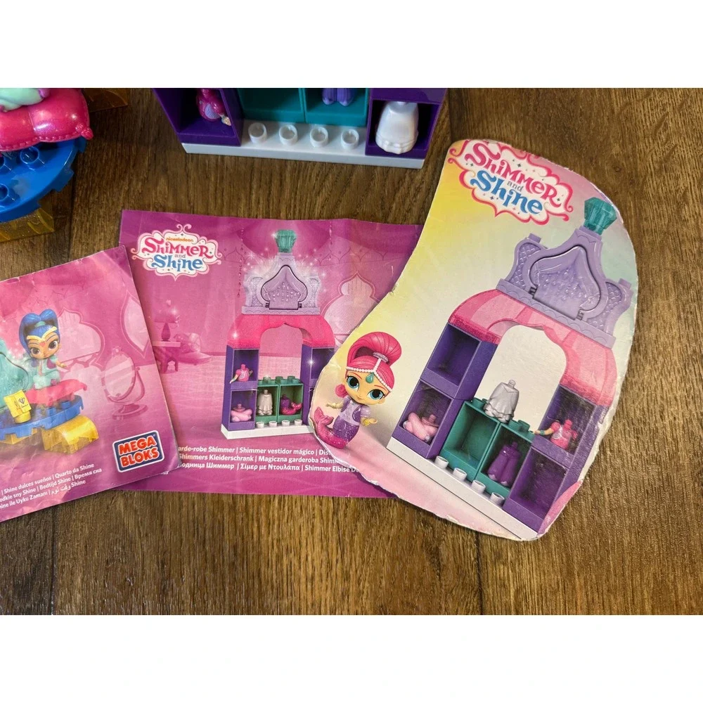 Mega‎ Bloks Shimmer and Shine Lot Bedtime 100% Complete Plus Dress Up Wardrobe